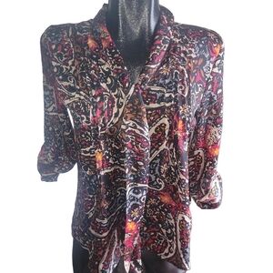 New Directions Elegant Multicolor Paisley Blouse Sz.PS